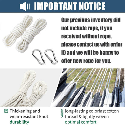 INNO STAGE Double Hammock - 2 Persons Portable Hanging Camping Bed, Blue, 118.3"L x 63"W, 350Lbs Capacity, Polyester, Supports Up to 350 lbs