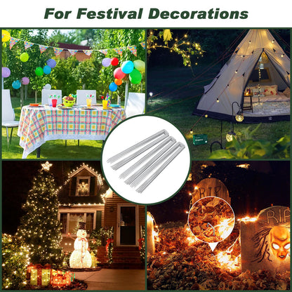 FEED GARDEN 6 Inch 50 Pack Hot-dip Galvanized Landscape Staples Plant Cover Stakes 11 Gauge Tent Stakes Garden Stakes Landscaping Fabric SOD Pins Yard Stakes for Decoration Weed Barrier Fabric