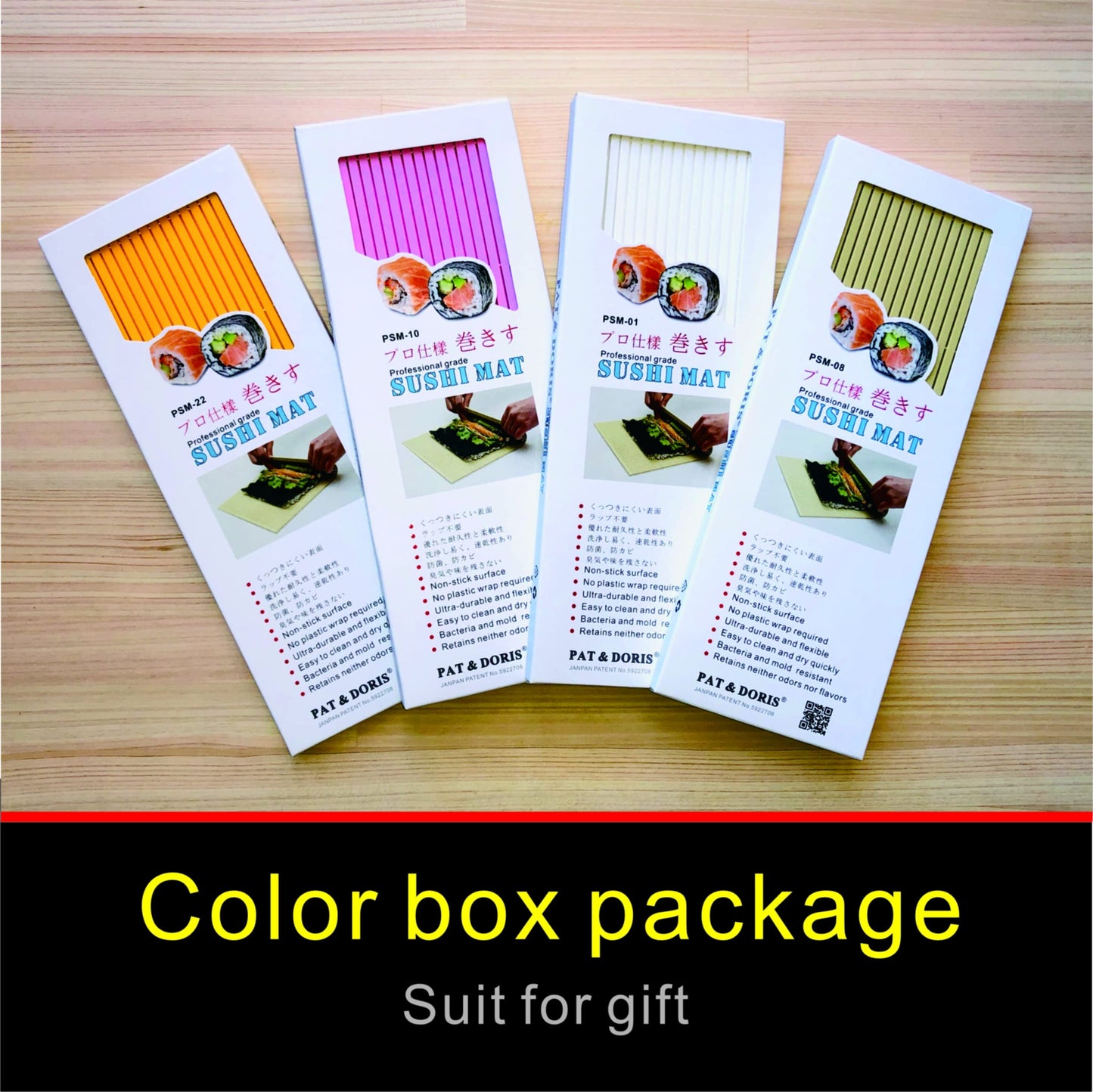 Professional Non-stick Sushi Mat Plastic Sushi Rolling Mat Sushi Mat Roller Makisu Sushi roller 10.5 in x 9.8 in