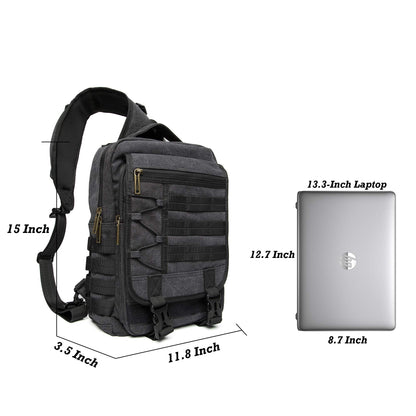 NICGID Sling Bags Chest Shoulder Backpacks, 13.3'' Laptop Backpack Crossbody Messenger Bag Travel Outdoor Men Women