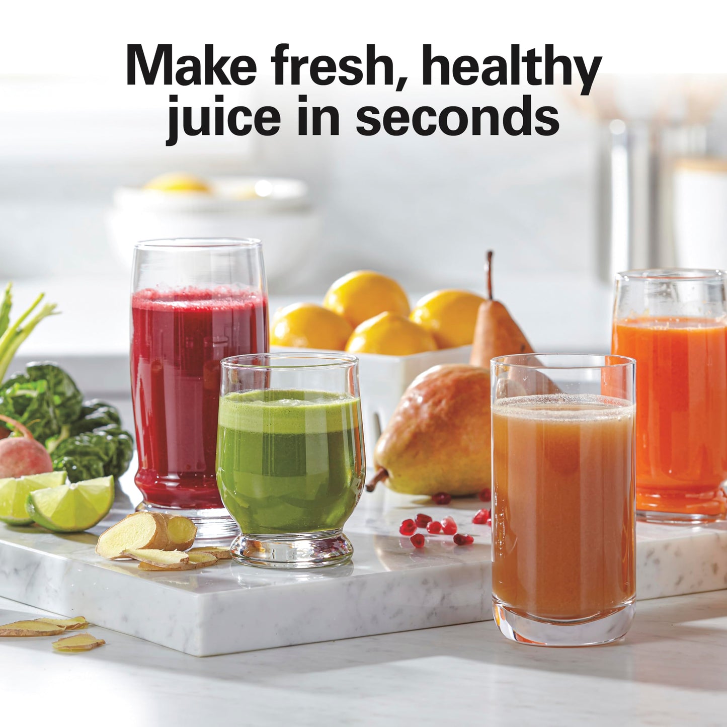 Hamilton Beach Juicer Machine, Big Mouth 3” Feed Chute for Whole Fruits and Vegetables, Easy to Clean, Centrifugal Extractor, Vegetable & Fruit Juicer, BPA Free, 800W Motor, Black