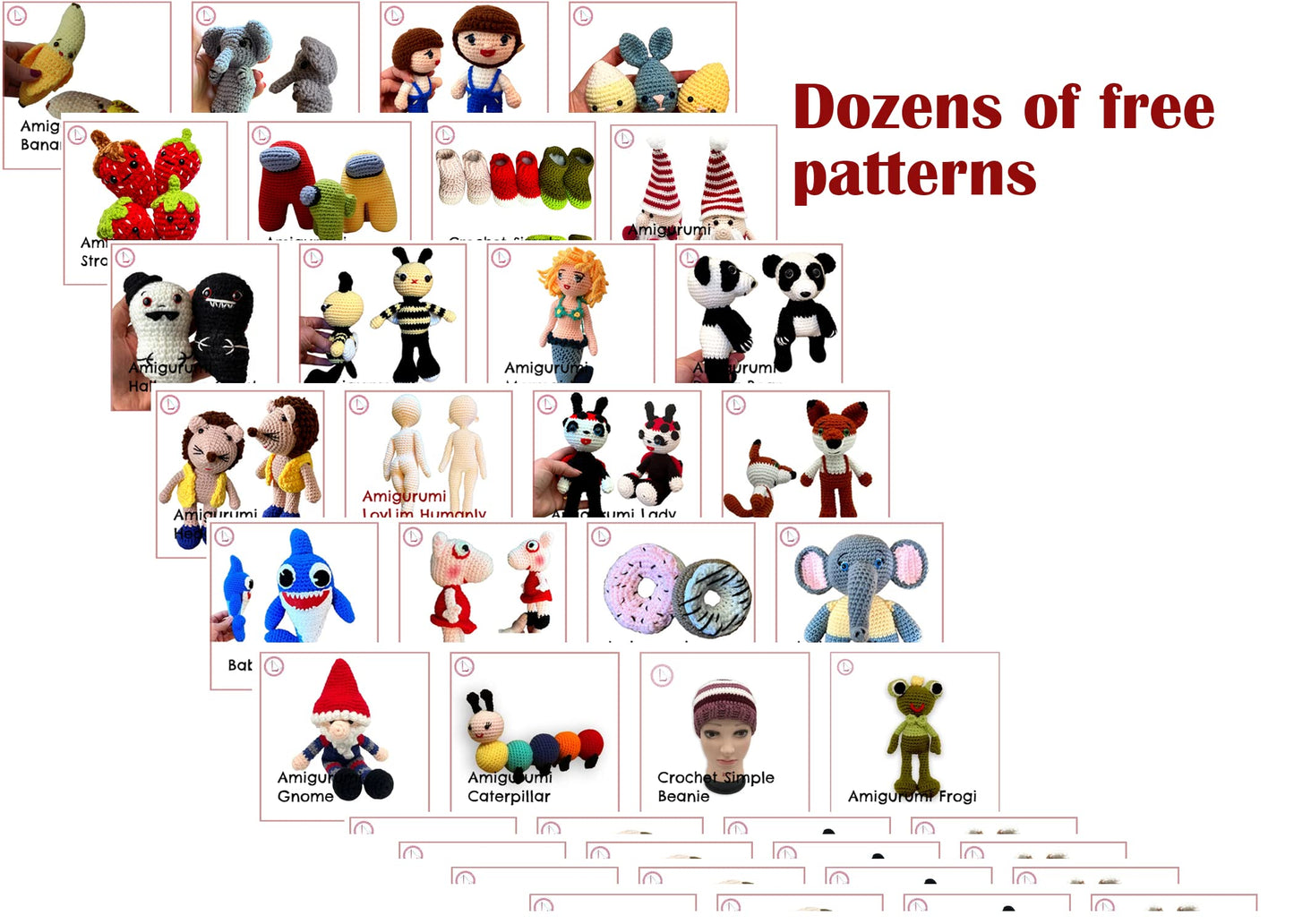 LovLim Crochet Yarn kit, 24 Soft Cotton Yarn skeins, 1500+ Yards, for Crochet and Knitting, Craft DK Yarn, Free Crochet/Amigurumi Patterns, Perfect Starter kit