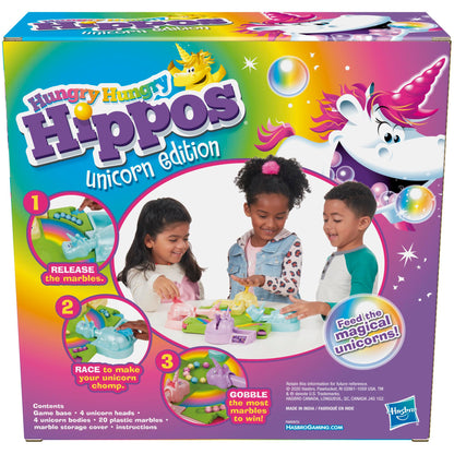 Hasbro Gaming Hungry Hippos Unicorn Edition Pre-School Board Game for Kids Ages 4 and Up; 2-4 Players (Amazon Exclusive)