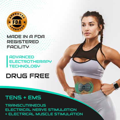 Pro 1000 Wireless Tens Unit for Pain Relief - Mini Tens Massager Portable Electric Muscle Stimulator - Deep Tissue EMS Pain Management Device - Pulse Therapy for Back Shoulder Neck Leg Arm (2 Pads)