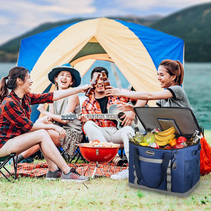 Maelstrom Collapsible Soft Sided Cooler - 75 Cans Extra Large Lunch Cooler Bag Insulated Leakproof Camping Cooler, Portable for Grocery Shopping, Camping, Tailgating and Road Trips，Blue
