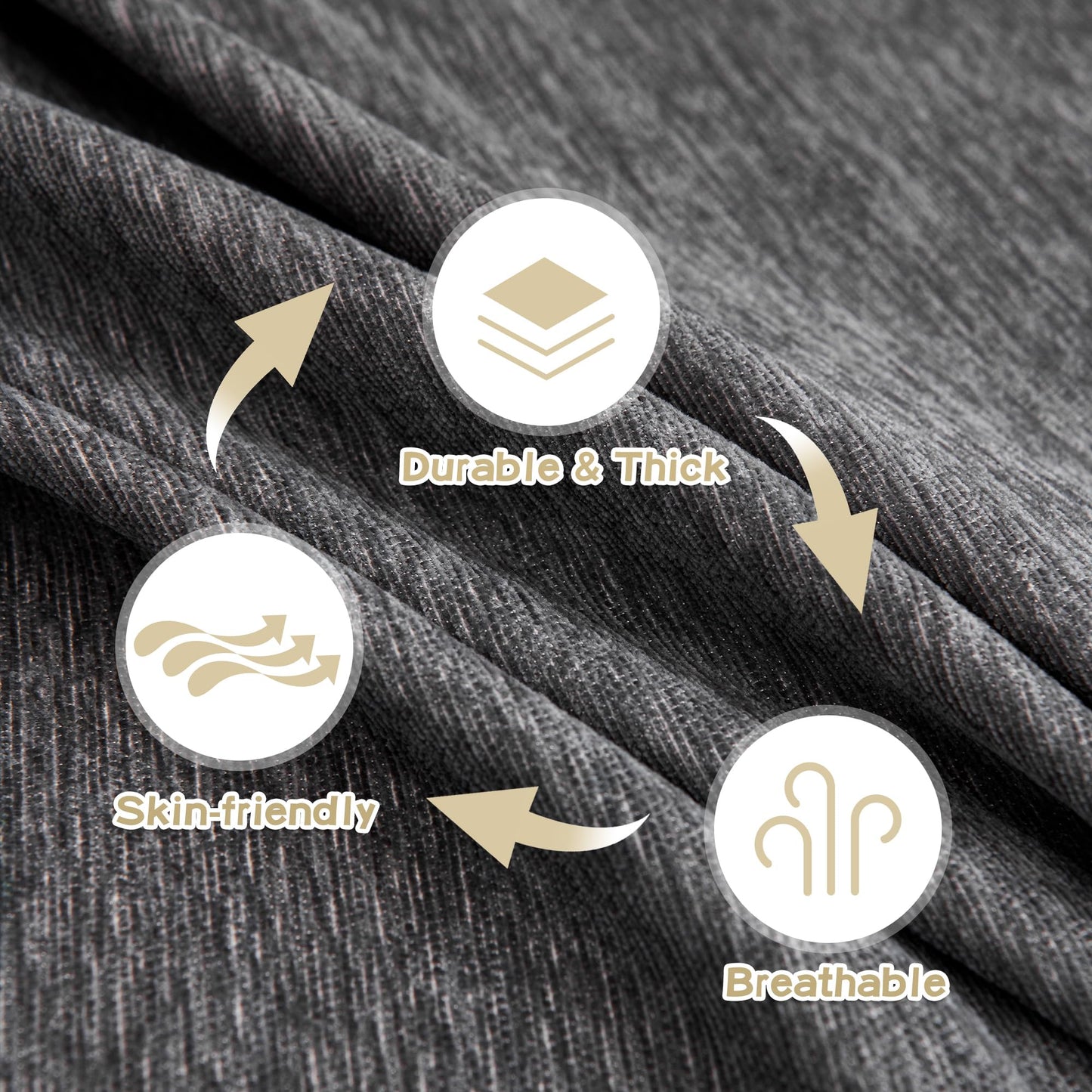 MYSKY HOME Couch Cover for Dogs, Washable Couch Covers, Non Slip Couch Sofa Cover, Couch Cover 2 Cushion Sofa Dogs Furniture Protector with Tassels Chenille Sofa Covers for Pets, 71"x118", Dark Grey