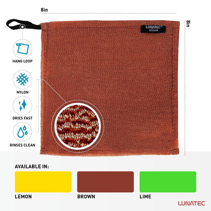 Lunatec Odor-Free Kitchen Dishcloths. A Scrubber and scouring pad for All Surfaces. (4-Pack)