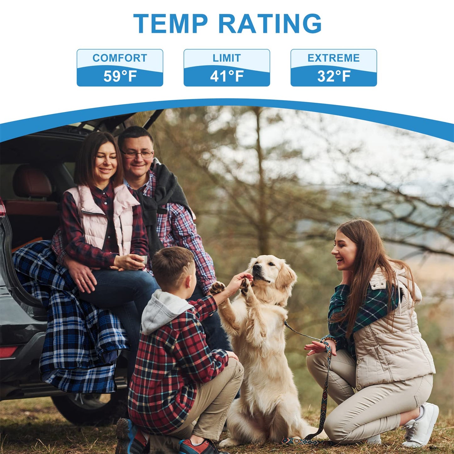 AGEMORE Cotton Flannel Double Sleeping Bag for Camping, Backpacking Or Hiking. Queen Size 2 Person Waterproof Sleeping Bag for Adults Or Teens. Lightweight with Compression Sack