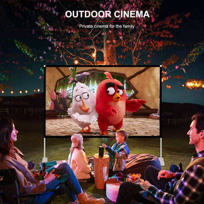 Projector Screen with Stand 120 inch 16:9 HD 4K Outdoor Indoor Projection Screen for Home Theater 3D Fast-Folding Projector Screen with Stand Legs and Carry Bag Projection Movie Wrinkle-Free