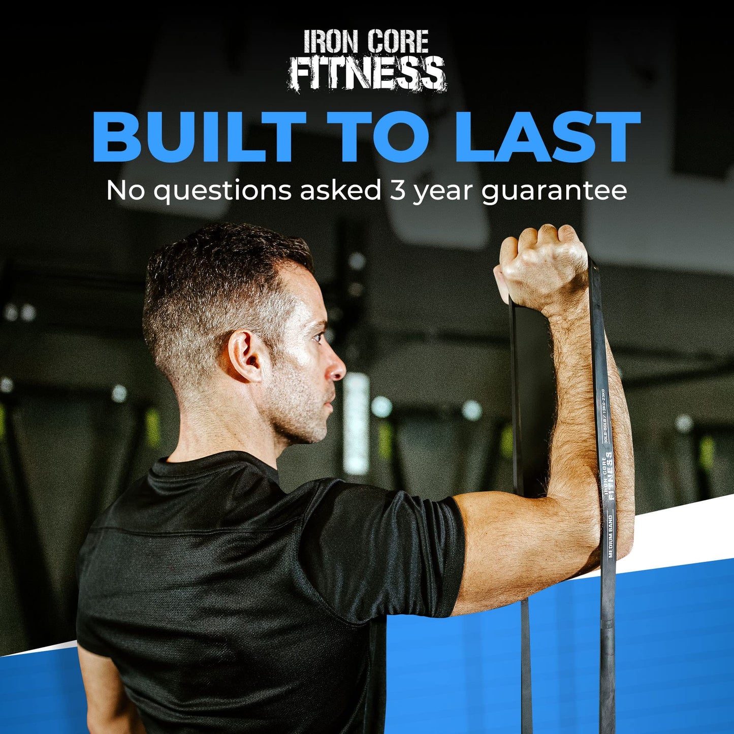 Pull Up Resistance Band – 28-50 lb Band for Men and Women – Long Loop Rubber Strap for Pull Ups, Push Ups, Speed Training & Assisted Dips – Black Thick Bands for Stretching & Mobility Workouts