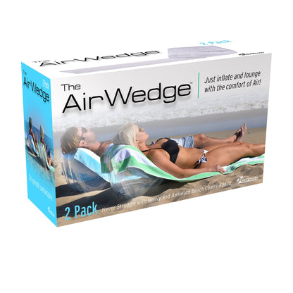 GoFloats AirWedge Inflatable Beach Chair - Relax with The Comfort of Air (2-Pack)