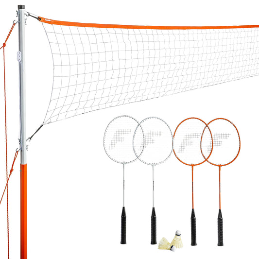 Franklin Sports Badminton Set - Backyard Badminton Net Set - Rackets and Birdies included - Backyard or Beach Badminton Set - Starter Set, One Size