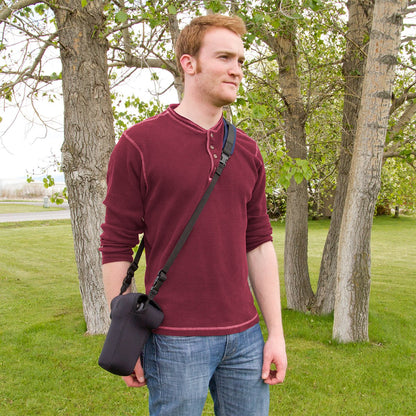 OP/TECH USA Soft Pouch – Compact digital camera case, lightweight accessories pouch, sleek neoprene sleeve for DSLR, perfect for backpacks & travel – durable protection in style | D-M 4/3 | Black