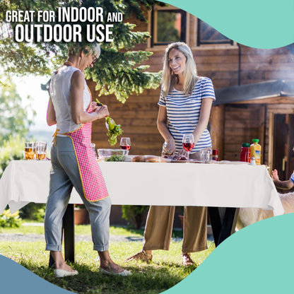 Exquisite Party Solids White Plastic Table Cover Roll 40" X 300' Table Cloth Plastic Cover Roll - Premium Quality Thick 0.5 MIL Banquet Rolls - Disposable Tablecloth Rolls