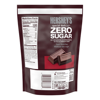 HERSHEY'S SPECIAL DARK Zero Sugar Chocolate Candy Bag, 5.1 oz