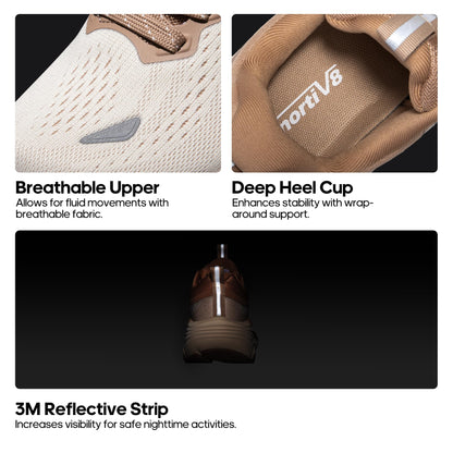 NORTIV 8 Women's Walking Shoes Cushion Comfortable ActiveBreeze Running Tennis Shoes Non-Slip Workout Gym Sports Athletic Breathable Fashion Sneakers,Size 8,Beige/Khaki,SNWS248W