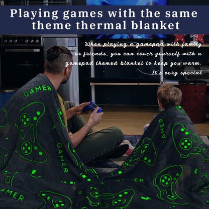 Glow in The Dark Blanket Game Controller Throw Blanket, Toys for Kids Boyfriend, Boys Teen Soft Cozy Gaming Blanket Gamer Gifts Game Decor Blankets for Home Bedroom 80"x60"