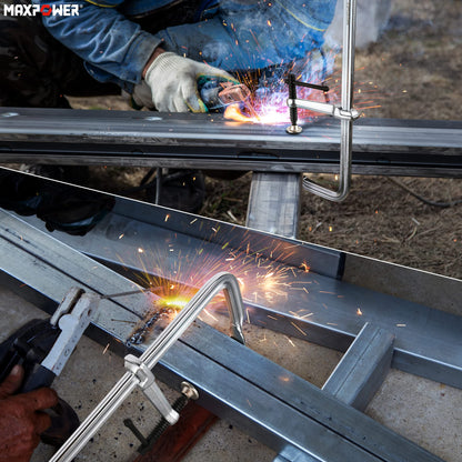 MAXPOWER F Clamp 16 inch, Heavy Duty Welding Clamps Set, Max Open 16-inch, Throat depth 4-3/4 inch, Pack of 2