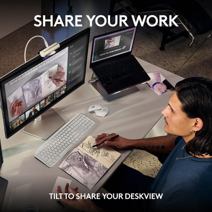 Logitech MX Brio Ultra HD 4K Collaboration and Streaming Webcam, 1080p at 60 FPS, Dual Noise Reducing Mics, Show Mode, USB-C, Webcam Cover, Works with Microsoft Teams, Zoom, Google Meet - Graphite