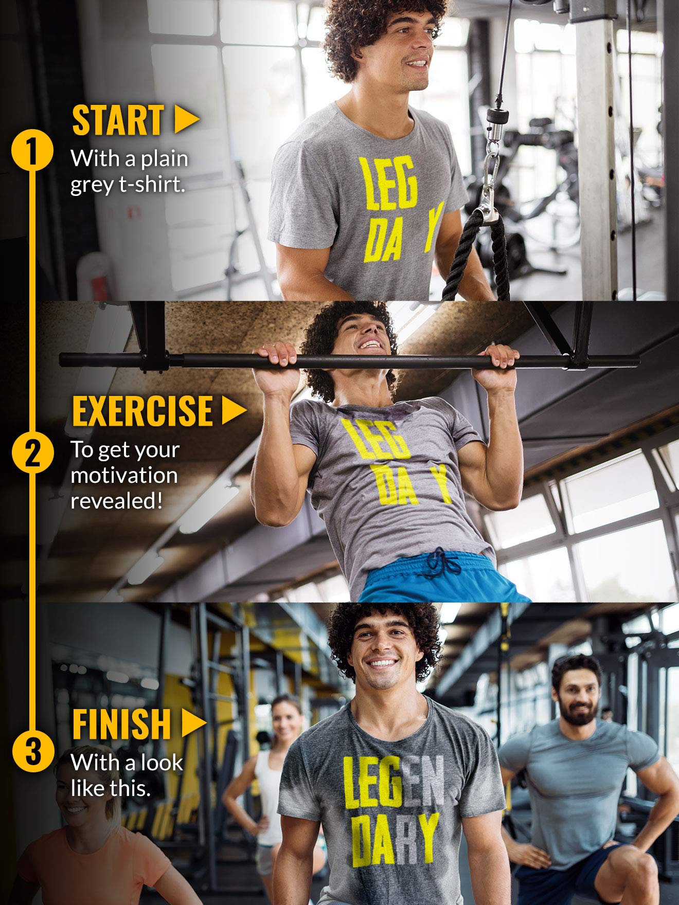 Actizio Men's Workout Shirt Cotton Fabric T-Shirt Short Sleeve Sweat Activated Motivational Exercise Gym Athletic Fit Moisture Wicking Fitness Shirt - Leg Day Legendary (Size XL)