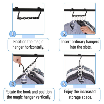 Mr. Pen- Space Saving Hangers, Black, 8 Pack, Clothes Organizers, Shirt Hangers, Magic Closet Space Savers, Back to School Supplies