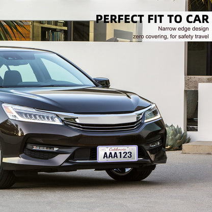 QiqaMole 2 Pack Silicone Frame Front Back License Plate Cover/ Bracket Holder Rust-Proof, Rattle-Proof, Weather-Proof, for US CA Standard Cars (Light Green)