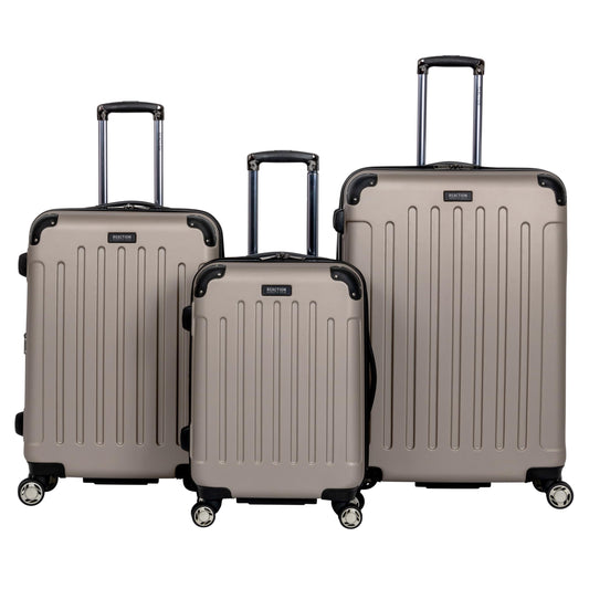 Kenneth Cole REACTION Renegade Luggage Expandable 8-Wheel Spinner Lightweight Hardside Suitcase, Champagne, 3-Piece Set (20"/24"/28")
