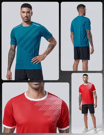 5 Pack Men’s Active Quick Dry Crew Neck T Shirts | Athletic Running Gym Workout Short Sleeve Tee Tops Bulk (Set 11, X-Large)