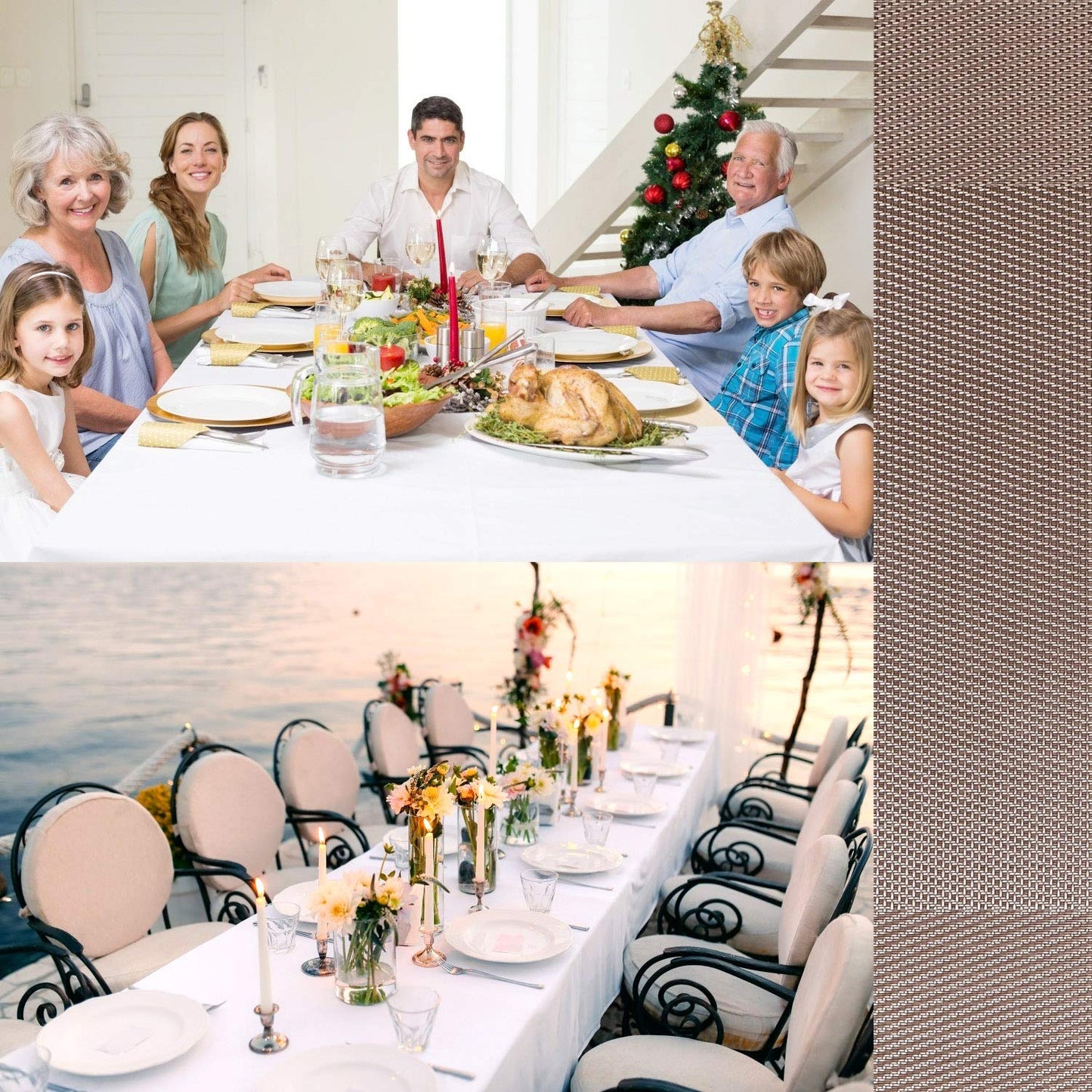 Placemats Set of 6, Place Mats for Kitchen Dining Table, Heat-Resistant Anti-Skid Stain Washable PVC Table Mats, Easy to Cleaning Woven Vinyl Dinner Mats