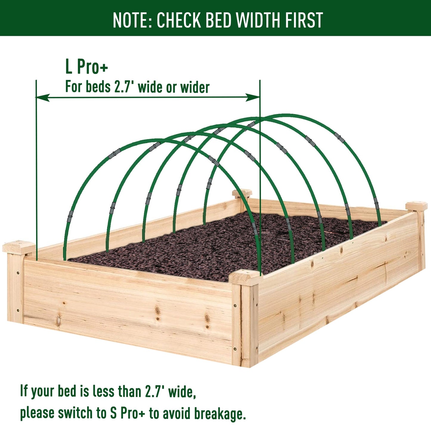 MAXPACE Greenhouse Hoops for DIY 2.7ft or Wider Grow Tunnel, Rust-Free Fiberglass Support Hoops Frame for Garden Fabric, Plant Support Garden Stakes, Gardening Supplies, 25pcs