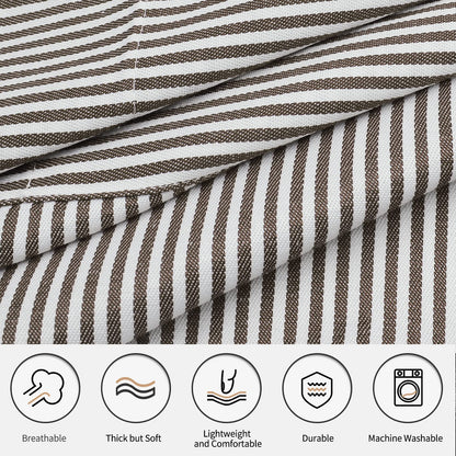 NLUS 2 Pack Kitchen Cooking Aprons, Adjustable Bib Soft Chef Apron with 2 Pockets for Men Women(Black/Brown Stripes)