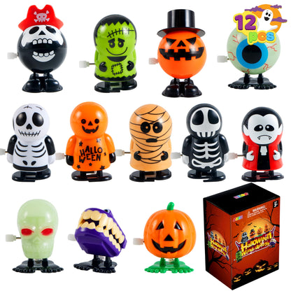 JOYIN 12 PCS Halloween Wind Up Toys for Kids Gifts, Wind Up Toys Bulk for Halloween Party Favors Goodie Bag Fillers, Student School Classroom Favors, Carnival Game Prizes