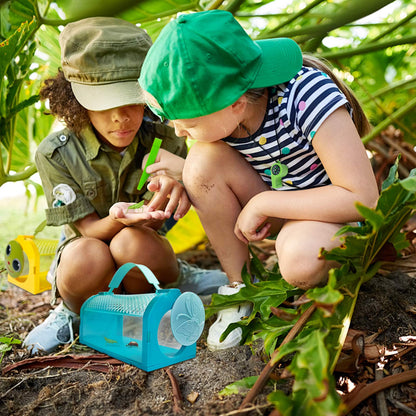 ESSENSON Bug Catcher Kit, Outdoor Toy Gift for 3 4 5 6 7 8+ Year Old Boys Girls Kids, 2 Pcs Bug Cage Butterfly, Outdoor Explorer Kit with Whistles for Backyard Exploration