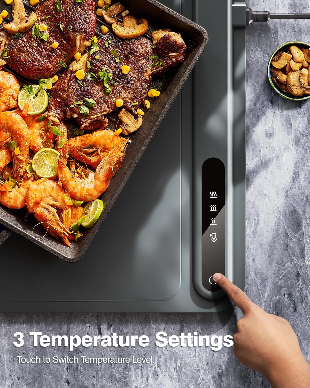 iTRUSOU Electric Warming Tray - Full Surface Heating,Rollable & Portable,Premium Silicone Nano-Material,3 Temperature Settings,Auto Shut-Off -Versatile Food Warmer for Gatherings,Parties,Everyday Use