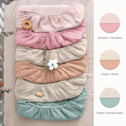 Lulu Moon Muslin Crib Sheets - Fitted Crib Mattress Sheets for Boys and Girl - 28"x 52", 2 Pack