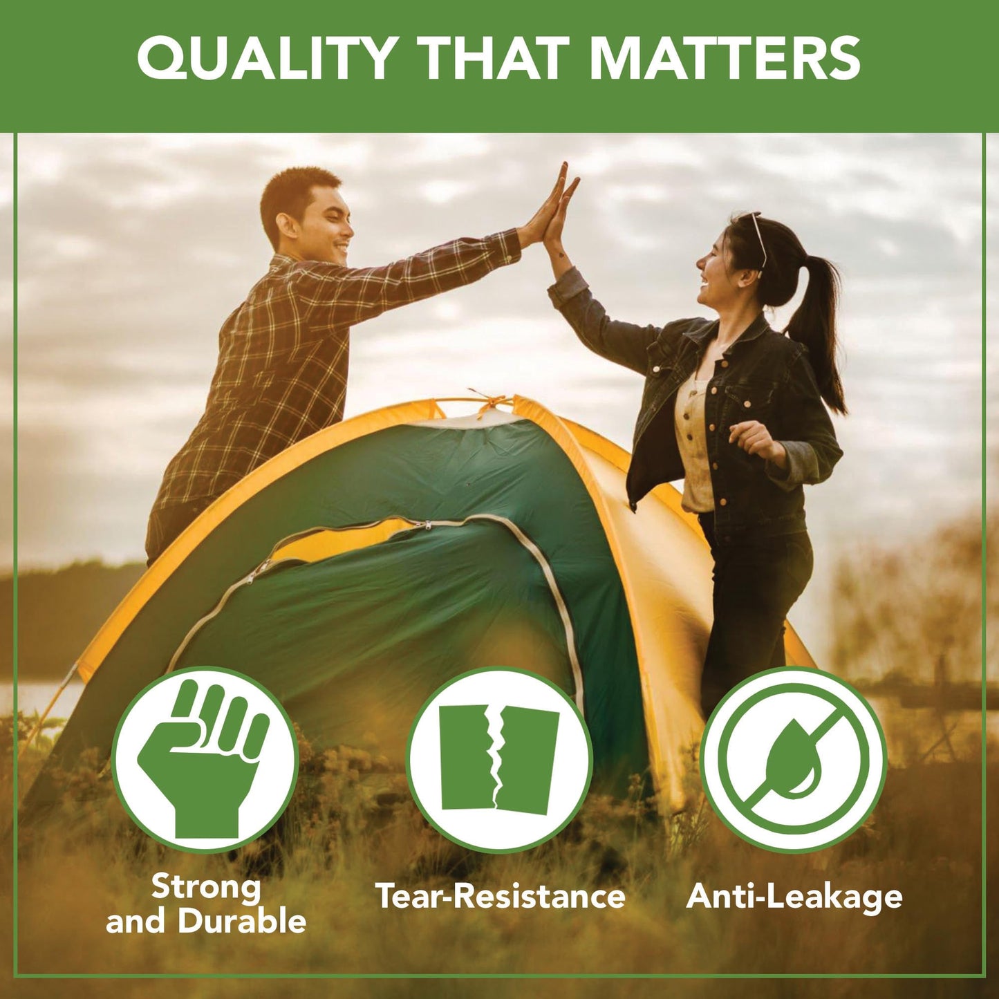 Portable Toilet Replacement Bags | 20 Liners, 8 Gallon 100% Compostable for Camping | OK Compost Home Certified, Plastic Free