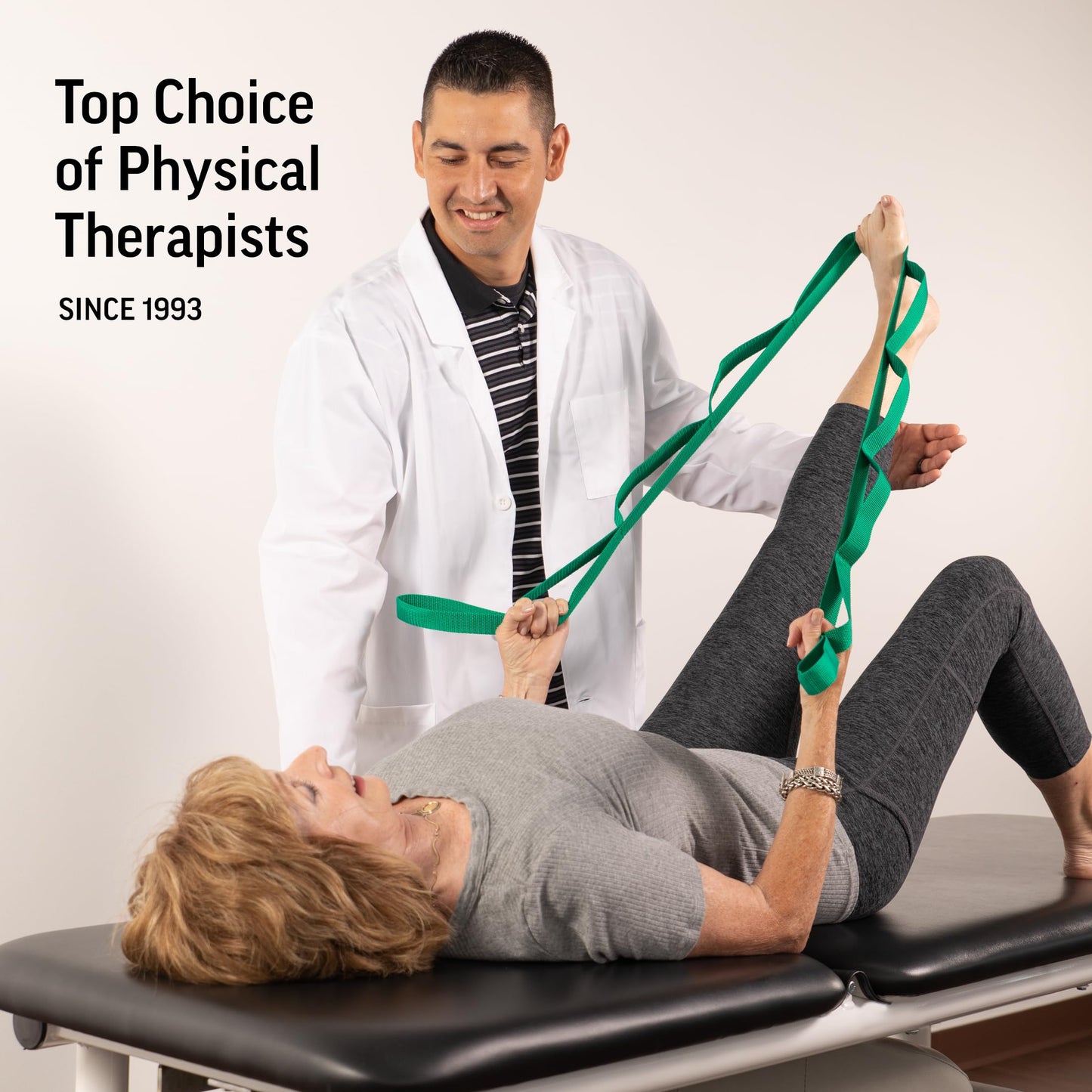 OPTP The Original Stretch Out Strap with Exercise Poster, USA Made Top Choice Stretch Out Straps for Physical Therapy, Yoga Stretching Strap or Knee Therapy Strap