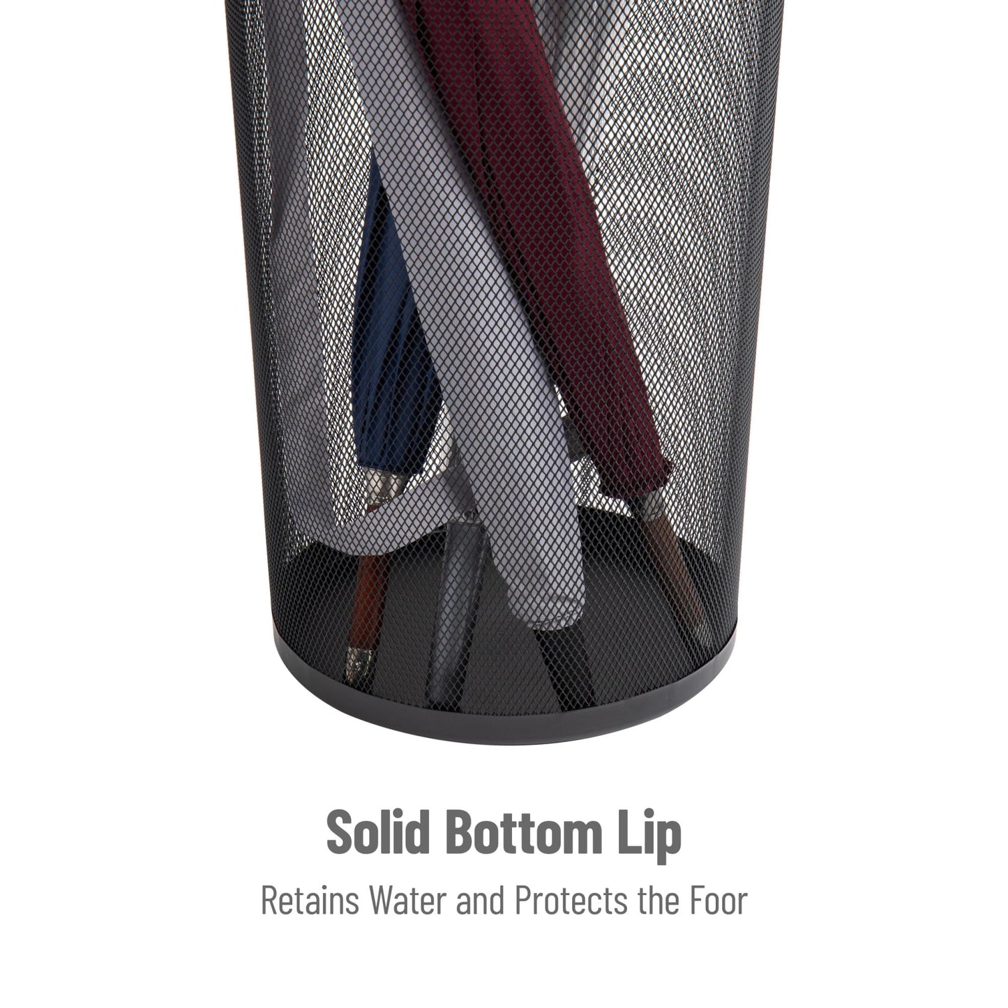 Mind Reader Umbrella Stand, Multi-Purpose Mesh Storage Stand, Organizer for Office and Entryway, Metal Mesh, Black