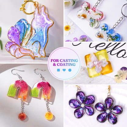 LET'S RESIN UV Resin,200g Low Viscosity Crystal Clear Ultraviolet Thin Epoxy Resin, Quick-Curing&Low Shrinkage UV Glue Kit for Crafts, Jewelry Making, Casting