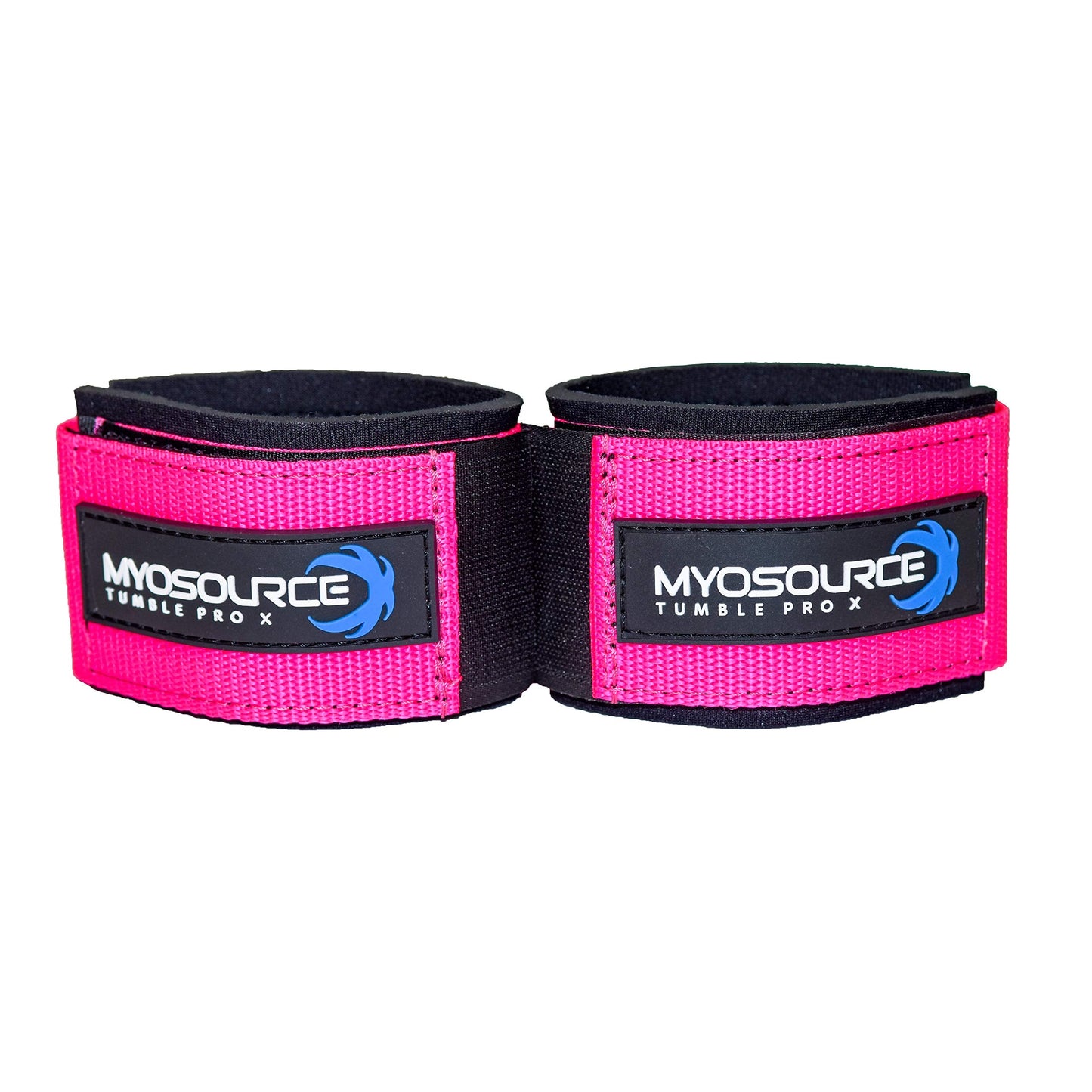 Myosource Kinetic Bands Tumble Pro X Ankle Straps Kit – Cheerleading Standing Tumbling Equipment, Gymnastics Backhandspring Trainer – Includes Flexibility Stunt Stretch Strap – Pink