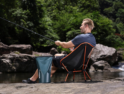 MARCHWAY Lightweight Folding Camping Chair, Portable Foldable Compact for Outdoor Camp, Travel, Beach, Picnic, Festival, Hiking, Backpacking, Supports 330Lbs (Orange)