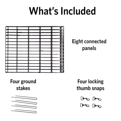 New World Folding Metal Puppy/Dog Exercise Pen, Indoor/Outdoor Playpen with No Door, Provides 16 Sq Feet of Play Space, 24-Inches Tall, Black E-Coated