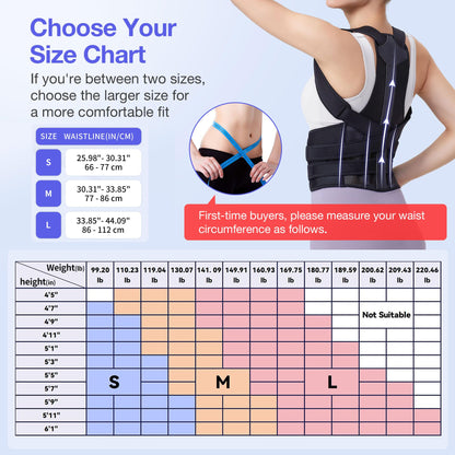 Kepwaa Posture Corrector for Women and Men, Upgraded Full Back Brace Support, Adjustable Shoulder Straightener for Improving Back Posture, Relief for Upper and Lower Back, Lumbar, Neck, Shoulder Pain