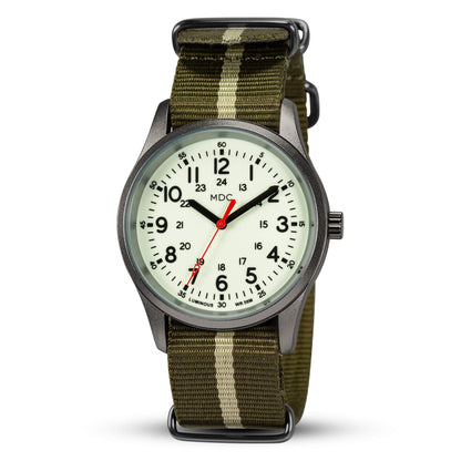 Infantry Glow in The Dark Military Watches for Men Analog Tactical Men's Wrist Watch Luminous Work Outdoor Sport Waterproof Field Wristwatch Green Nylon Band