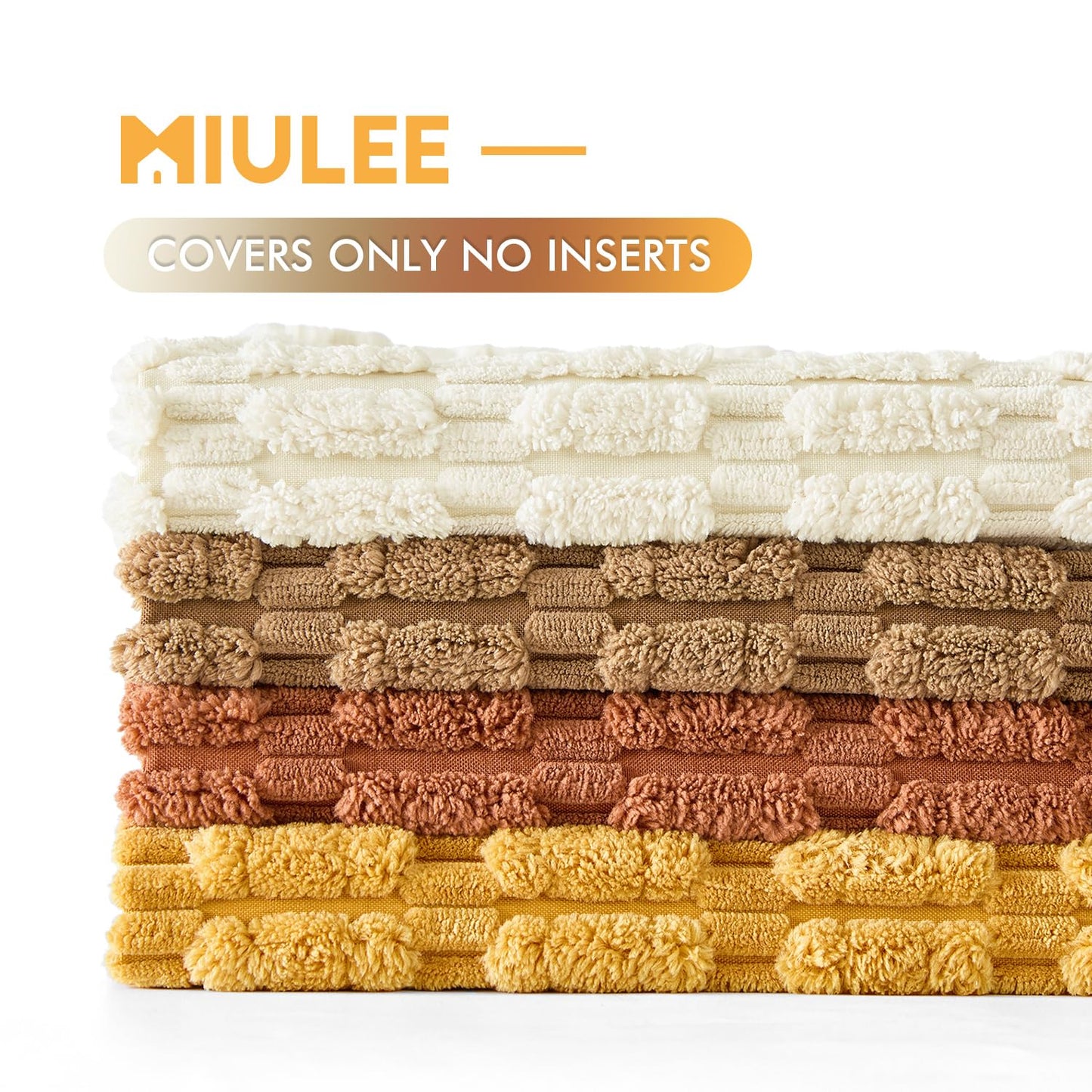 MIULEE Fall Soft Corduroy Throw Pillow Covers Set of 4 Camel 20x20 Inch Modern Farmhouse Boho Decorative Accent Cushion Covers for Couch Sofa Bedroom