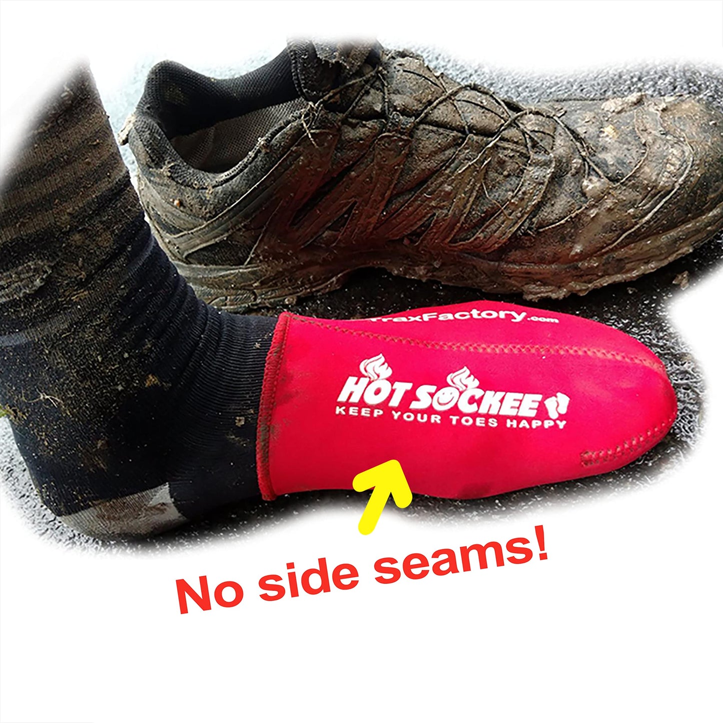 Hot Sockee - Neoprene Toe Warmers - Worn Inside Shoes or Boots - 3 Sizes - Cycling, Hiking, Winter Sports, Camping, Work & Construction Boots - XL