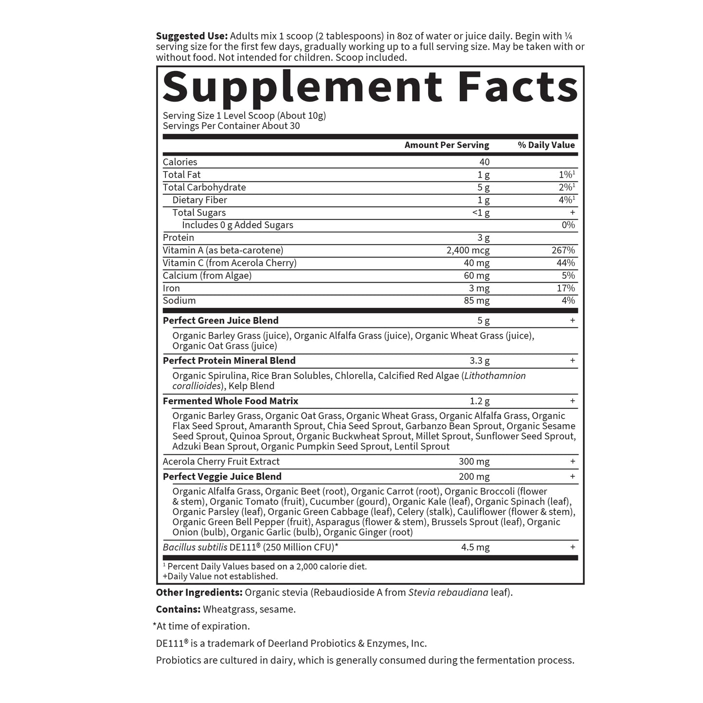 Garden of Life Perfect Food Original Super Green Formula - 30 Servings | 45 Superfoods, Greens, Sprouts Plus HSO Probiotics, Enzymes & Ionic Plant Based Minerals - Juiced Superfood Powder Supplement