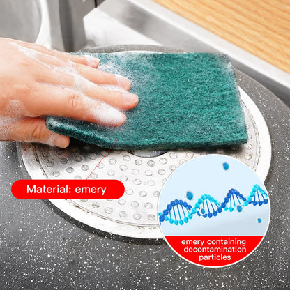 GUEICN Heavy Duty Scour Pads Sponge Dish Scrubber Non-Scratch Green Reusable Household Scrub Pads for Kitchen and Dish Cleaning Tool (12Pcs)