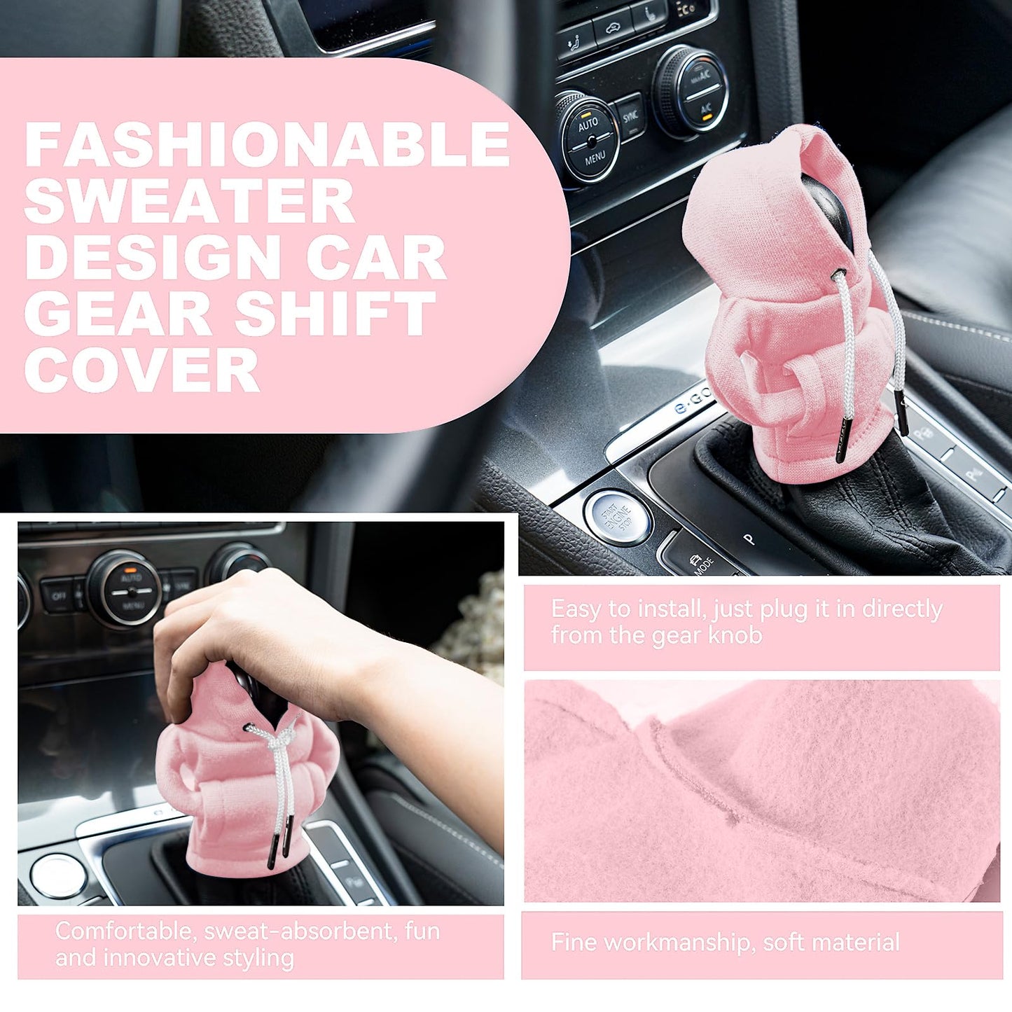 Gear Shift Hoodie, Universal Car Shift Knob Cover, Mini Hoodie for Car Shifter, Automotive Interior Cute Gadgets, Car Accessories and Decorations