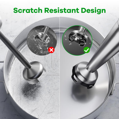 Immersion Blender Handheld Corded Hand Blenders Set 1100W, Trigger Variable Speed 5 in 1 Stick Emulsifier with Chopper, Whisk and Frother for Soup, Baby Food and Smoothies